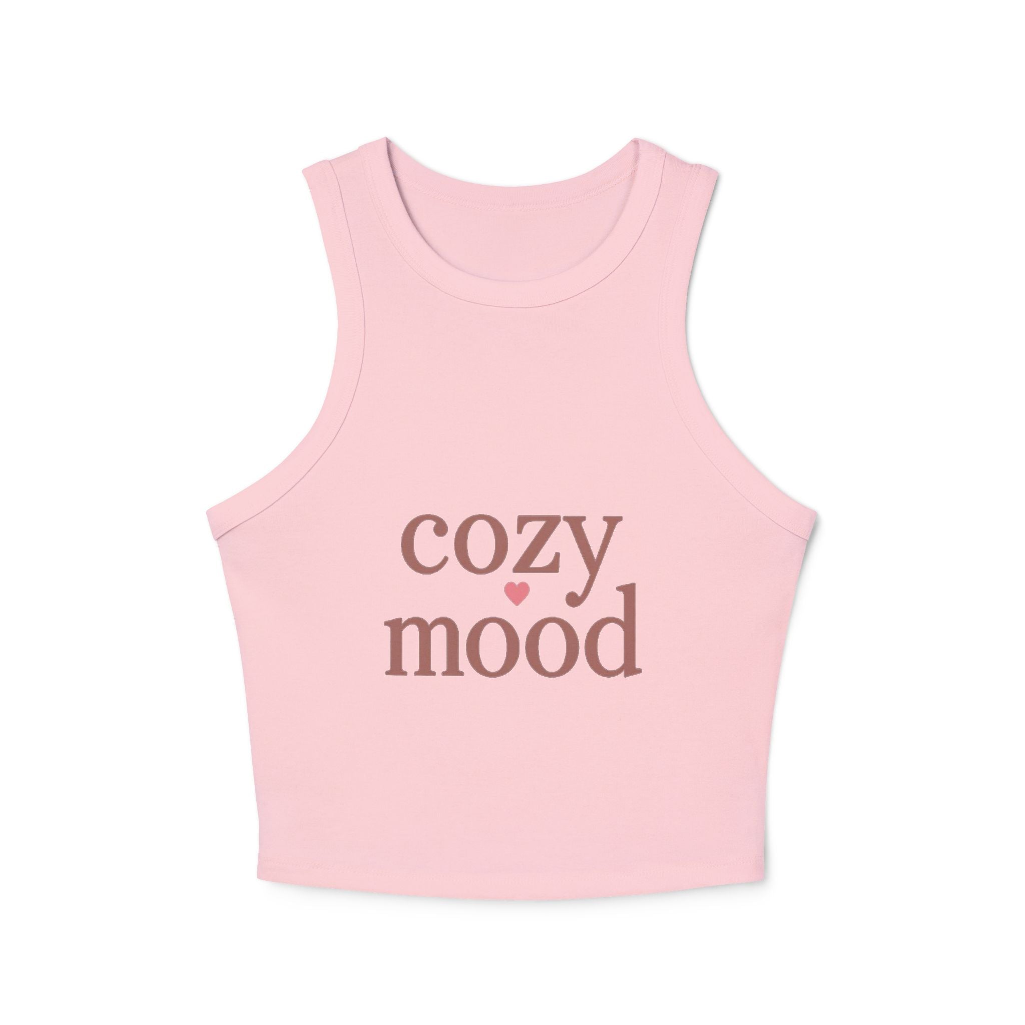 Cozy Mood Tank Top — Women's Ribbed Racerback Casual Crop
