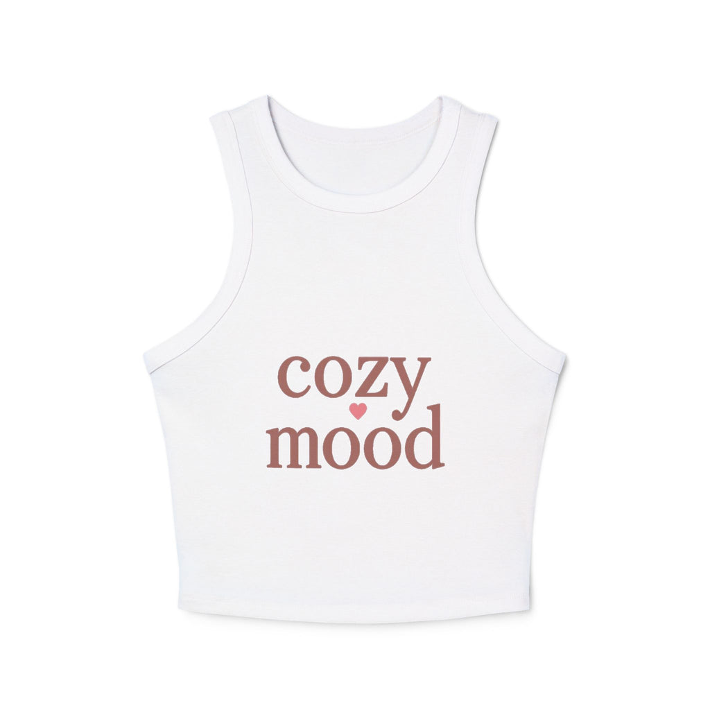 Cozy Mood Tank Top — Women's Ribbed Racerback Casual Crop