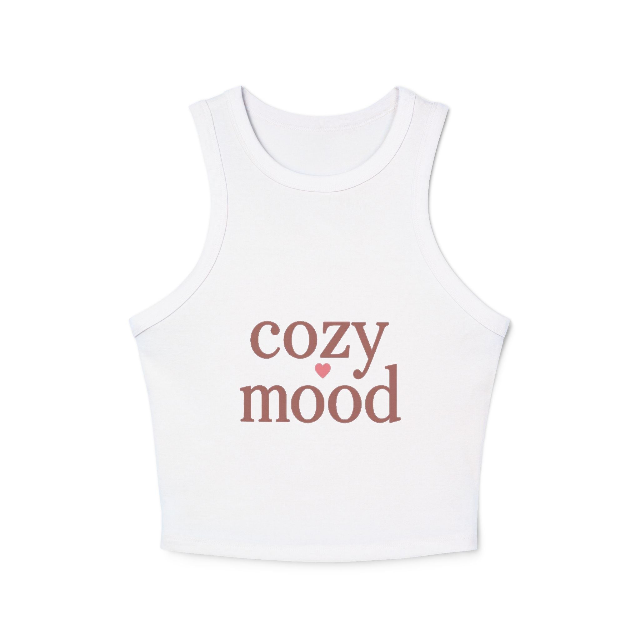 Cozy Mood Tank Top — Women's Ribbed Racerback Casual Crop