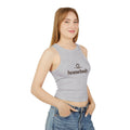 Homebody Women's Racer Tank Top — Cozy Micro Rib Crop with 'homebody' Graphic