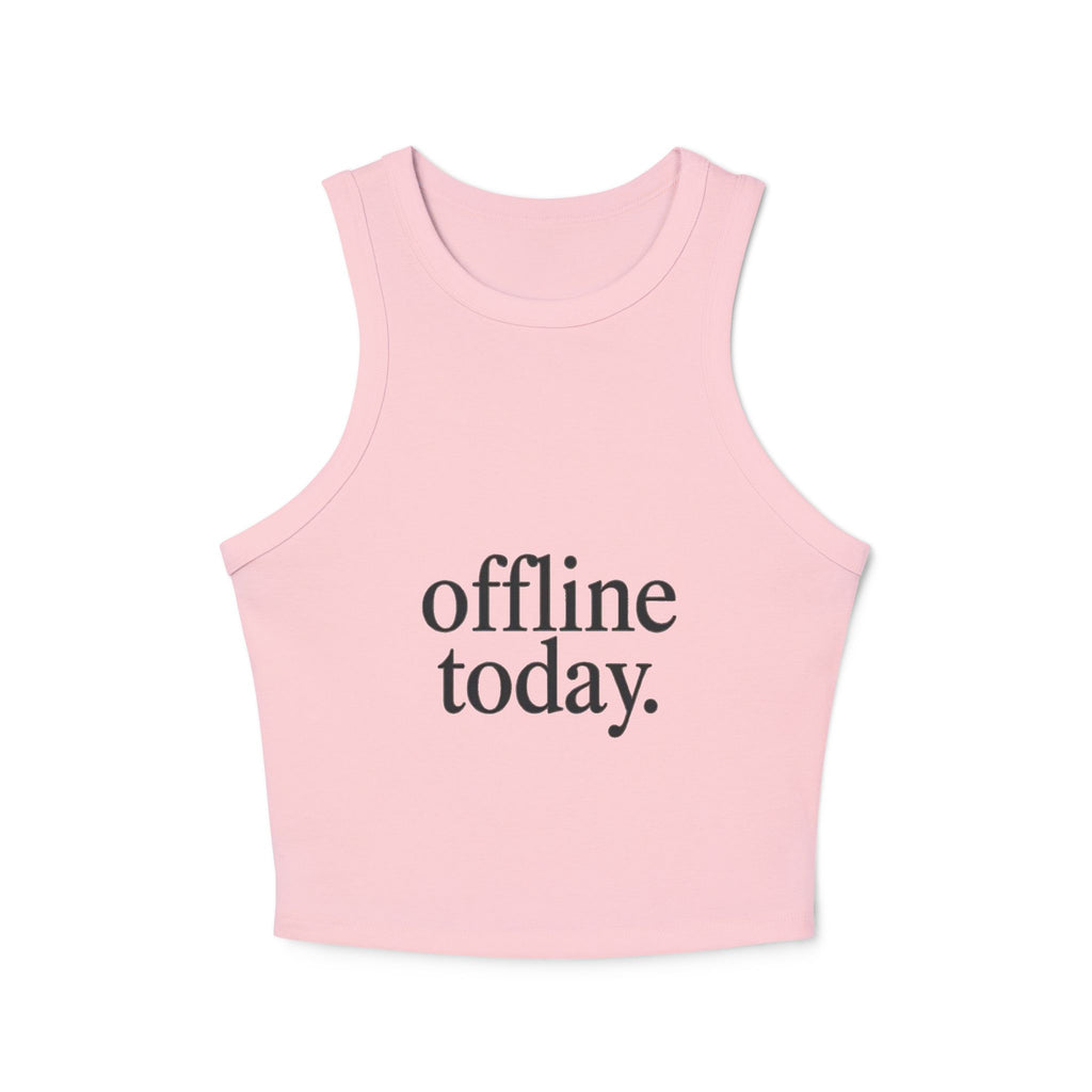 Offline Today Racer Tank Top — Women's Casual White Crop Tank