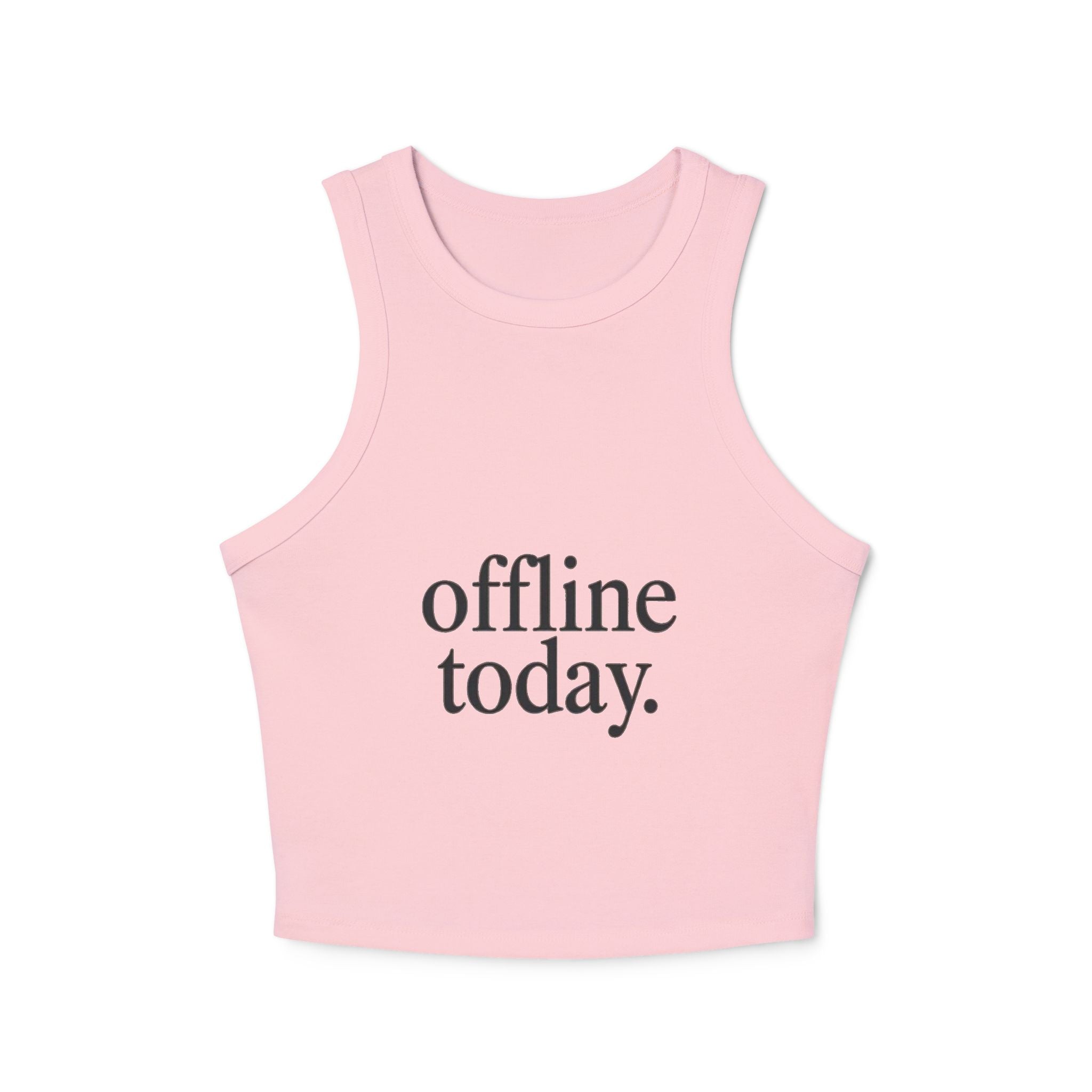 Offline Today Racer Tank Top — Women's Casual White Crop Tank