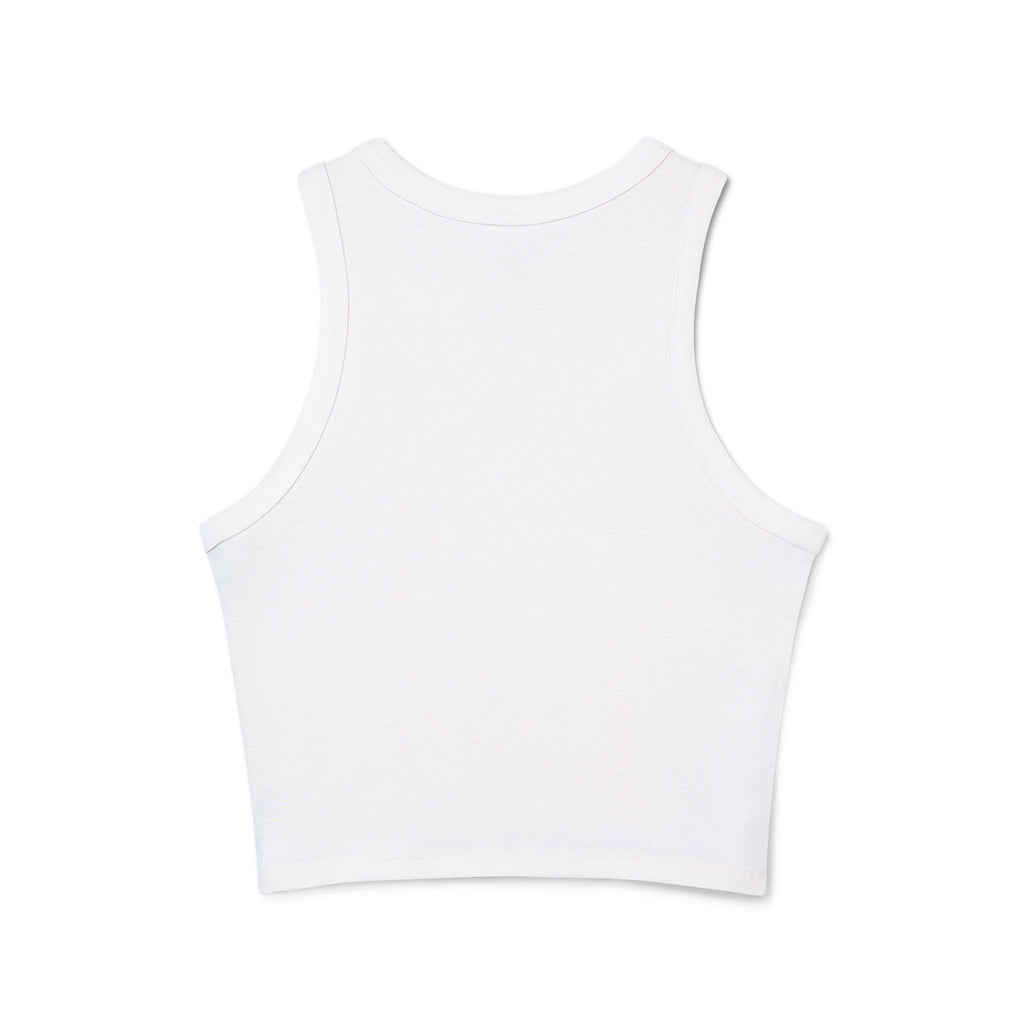 Homebody Women's Racer Tank Top — Cozy Micro Rib Crop with 'homebody' Graphic