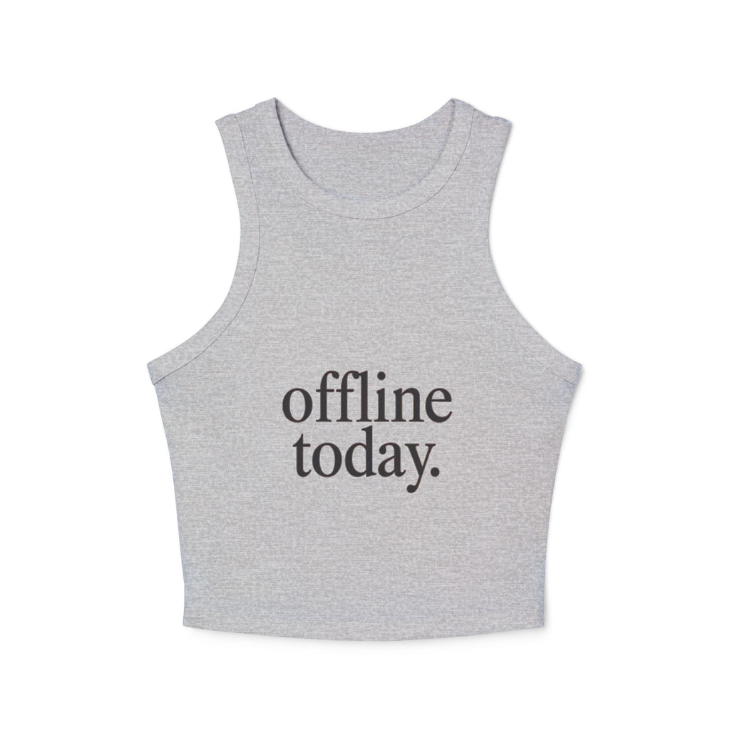 Offline Today Racer Tank Top — Women's Casual White Crop Tank