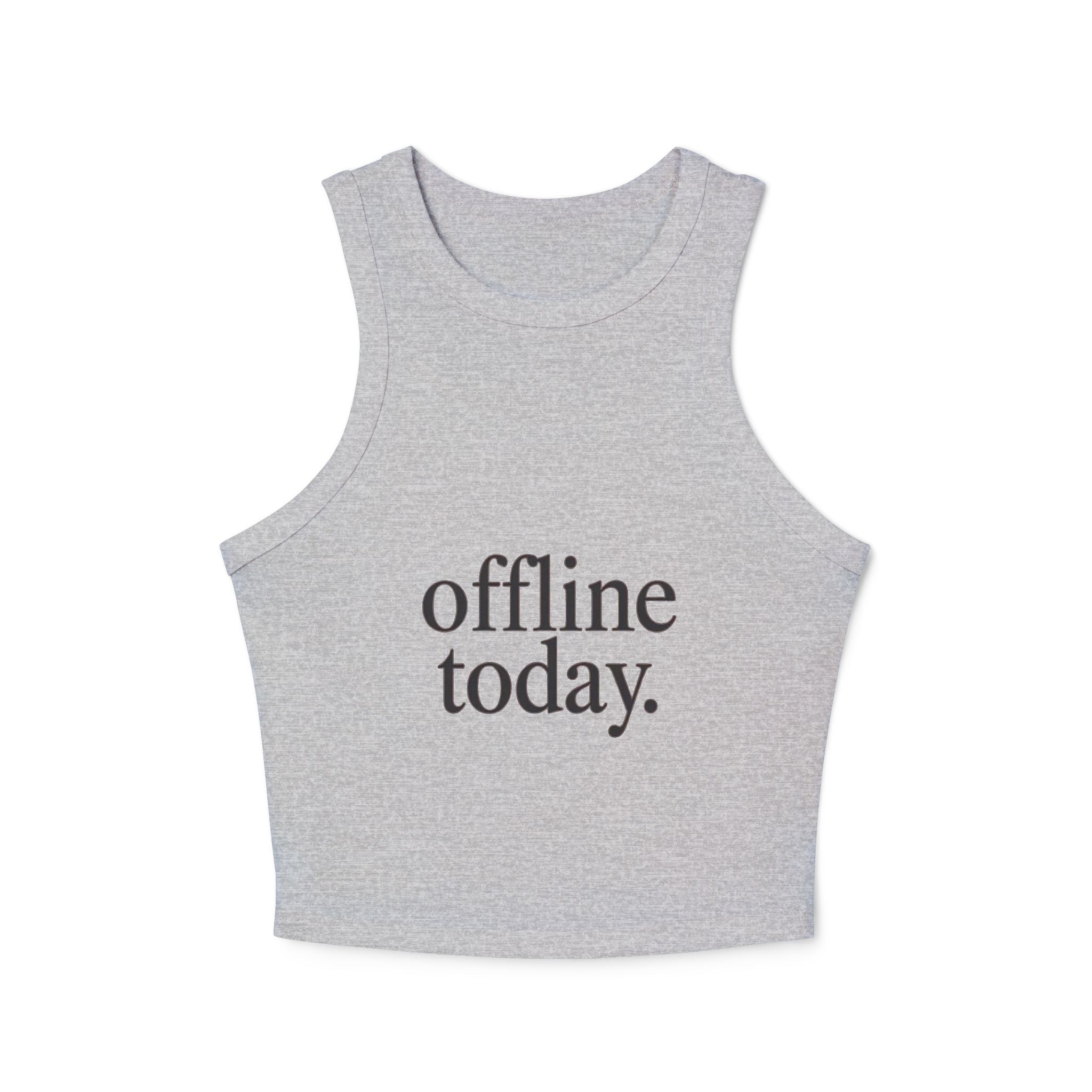 Offline Today Racer Tank Top — Women's Casual White Crop Tank