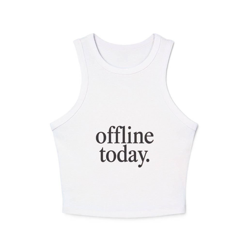Offline Today Racer Tank Top — Women's Casual White Crop Tank